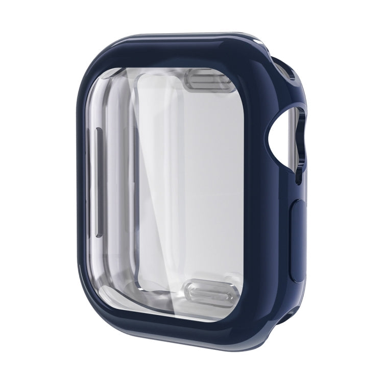 For Apple Watch Series 11 / 10 42mm ENKAY Hat-Prince Electroplated Soft TPU Case with Screen Film(Dark Blue)