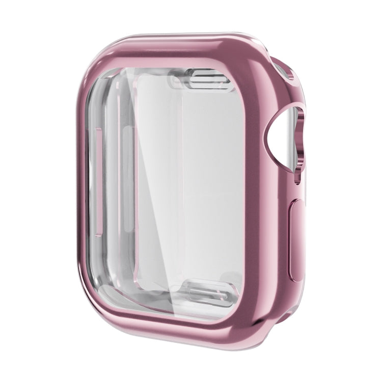 For Apple Watch Series 11 / 10 46mm ENKAY Hat-Prince Electroplated Soft TPU Case with Screen Film(Pink)
