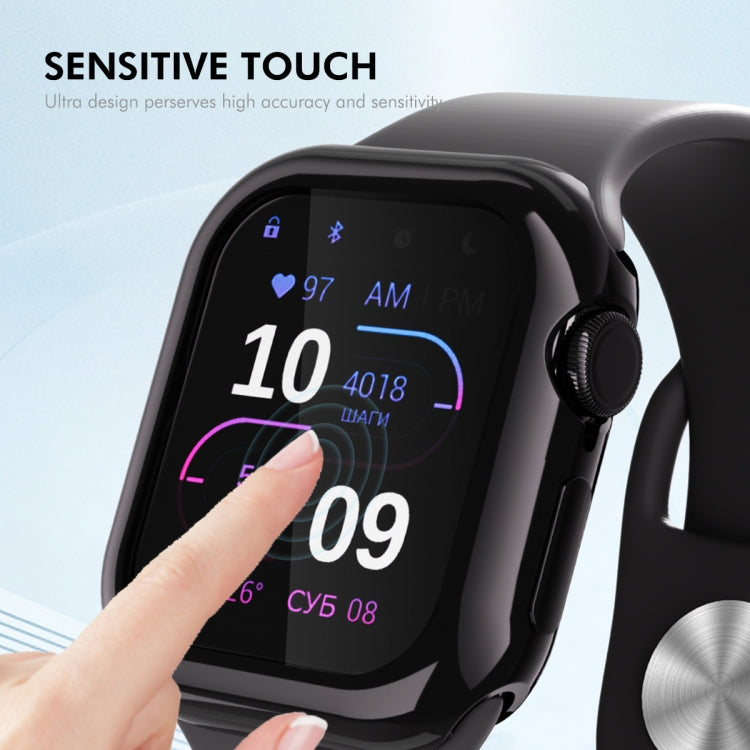 For Apple Watch Series 11 / 10 46mm ENKAY Hat-Prince Electroplated Soft TPU Case with Screen Film(Black)