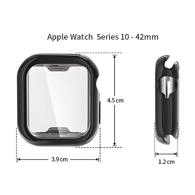 For Apple Watch Series 11 / 10 42mm ENKAY Hat-Prince Electroplated Soft TPU Case with Screen Film(Rose Gold)