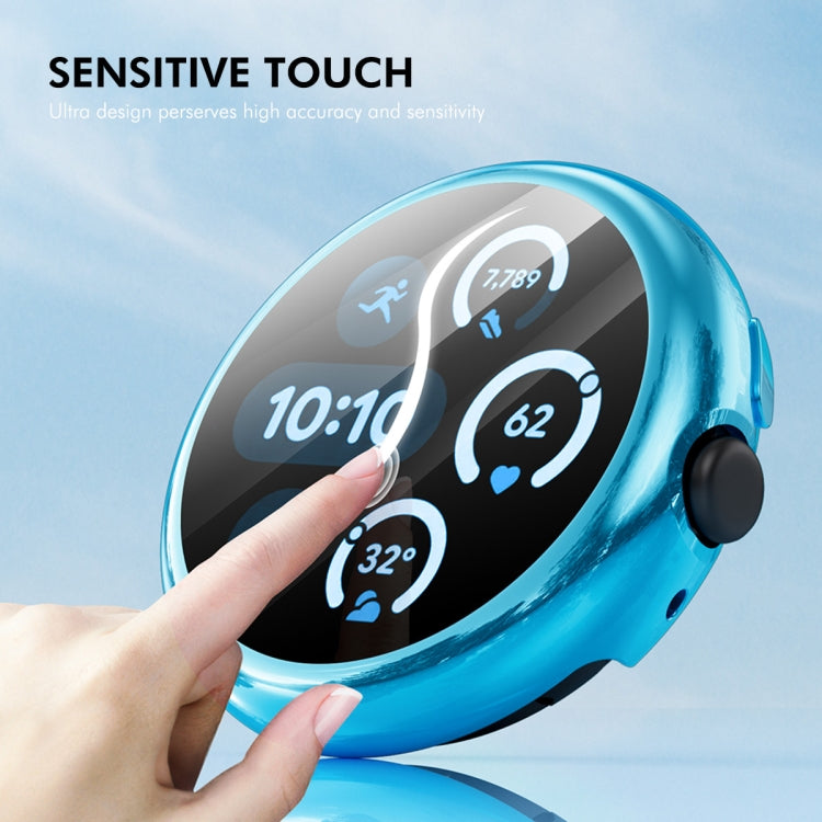 For Google Pixel Watch 3 41mm ENKAY Hat-Prince Full Coverage Electroplated Soft TPU Case with Screen Protection(Gun Color)