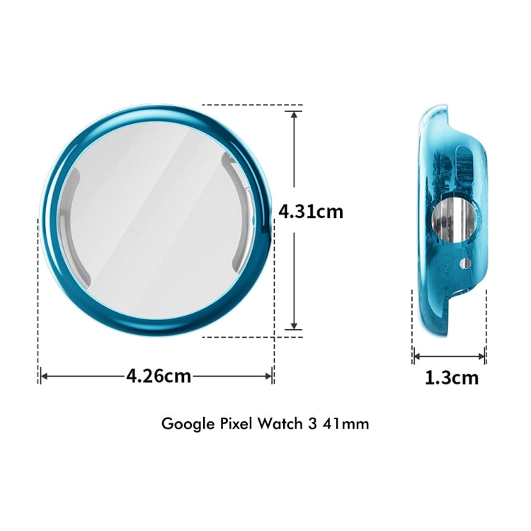 For Google Pixel Watch 3 41mm ENKAY Hat-Prince Full Coverage Electroplated Soft TPU Case with Screen Protection(Black)