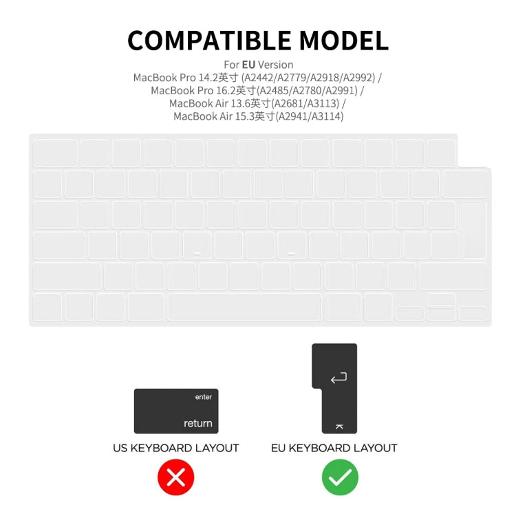 For MacBook Pro 14.2 / 16.2 / Air 13.6 / 15.3 / 14 inch A3434 2025 (M5) ENKAY EU Version Soft TPU Keyboard Protector Film