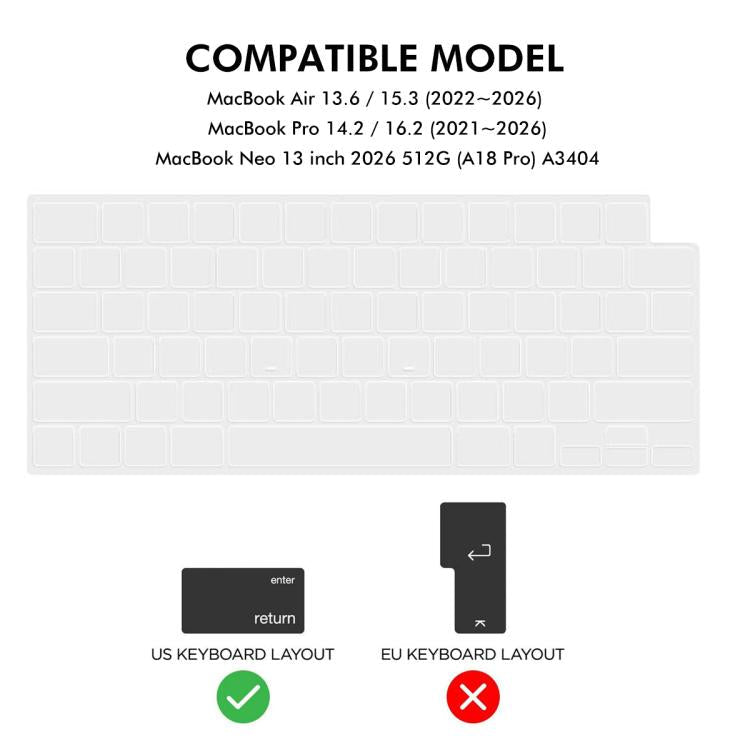 For MacBook Pro 14.2 / 16.2 / Air 13.6 / 15.3 ENKAY US Version Soft TPU Keyboard Protector Film