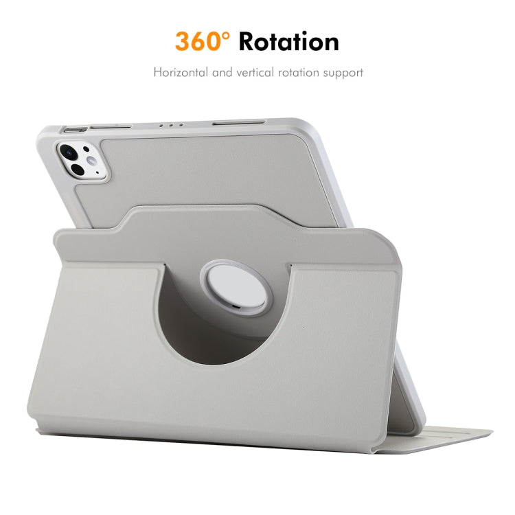 For iPad Pro 13 2025 / 2024 ENKAY 360 Rotation TPU Leather Smart Tablet Case with Pen Slot(Grey)