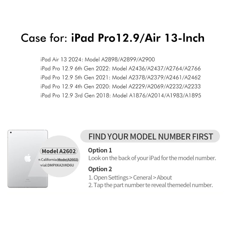 For iPad Air 13 2026 / 2025 / 2024 ENKAY 360 Rotation TPU Leather Smart Tablet Case with Pen Slot(Grey)