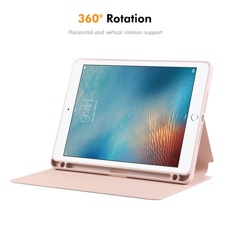 For iPad Air / Air 2 / 9.7 2017 / 2018 ENKAY 360 Rotation TPU Leather Smart Tablet Case with Pen Slot(Pink)