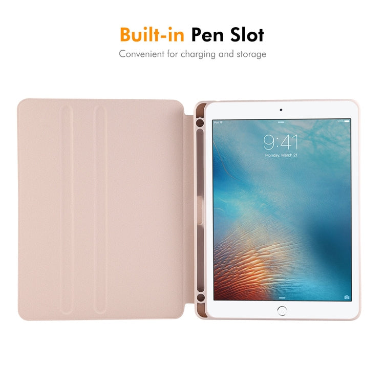 For iPad Air / Air 2 / 9.7 2017 / 2018 ENKAY 360 Rotation TPU Leather Smart Tablet Case with Pen Slot(Light Blue)