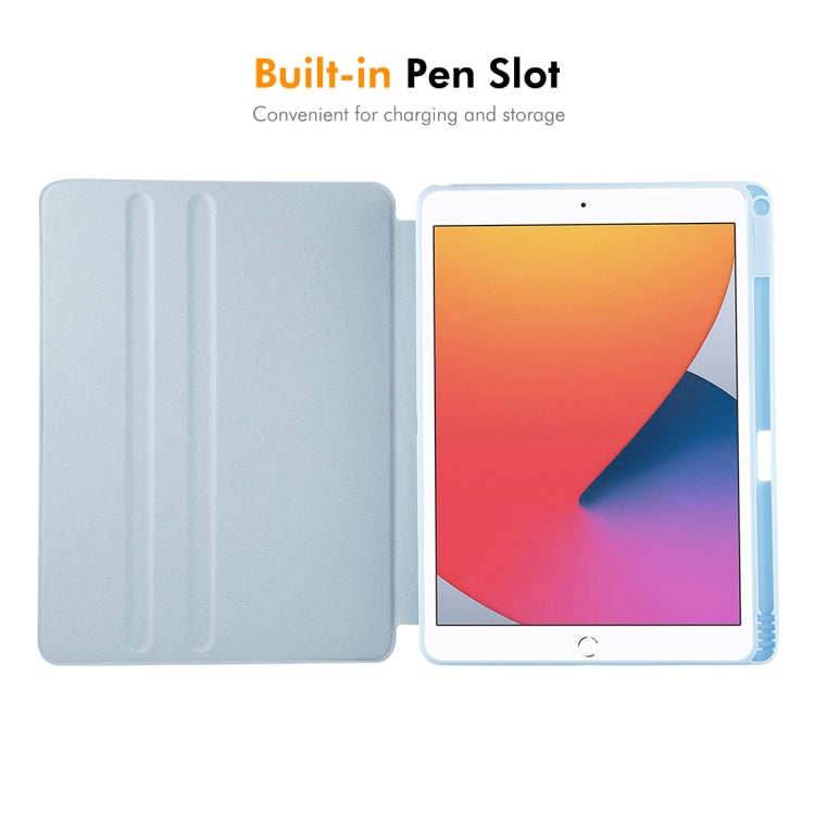 For iPad Air 10.5 / Pro 10.5 / 10.2 ENKAY 360 Rotation TPU Leather Smart Tablet Case with Pen Slot(Beige)