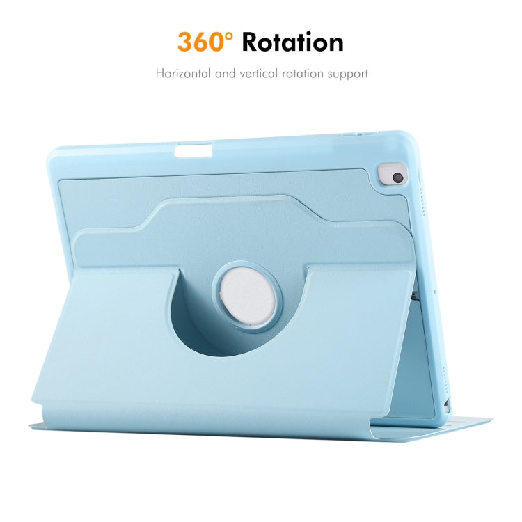 For iPad Air 10.5 / Pro 10.5 / 10.2 ENKAY 360 Rotation TPU Leather Smart Tablet Case with Pen Slot(Light Blue)