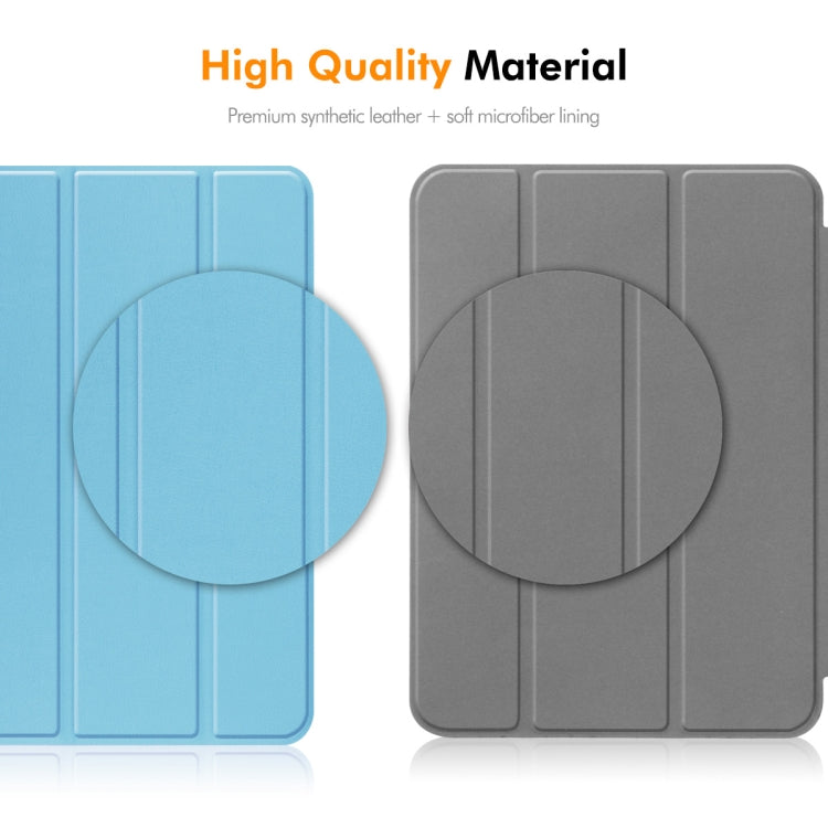 For Redmi Pad SE 4G 8.7 ENKAY Tri-fold Custer Texture Leather Smart Tablet Case(Dark Blue)