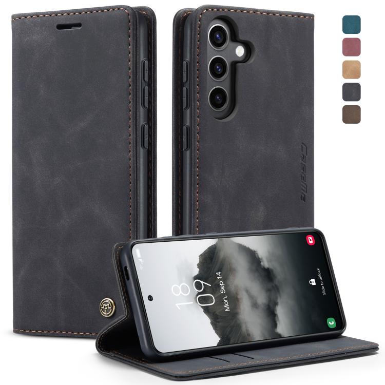 For Samsung Galaxy S24 FE 5G CaseMe 013 Multifunctional Horizontal Flip Leather Phone Case(Black)