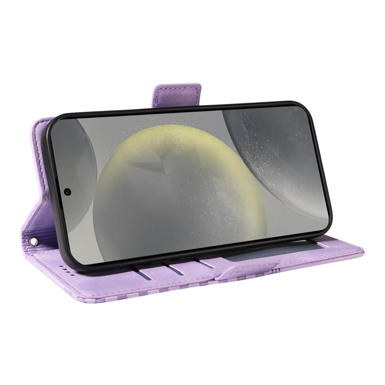 For Samsung Galaxy S25 5G / S24 5G ENKAY Embossed Rhombus Starry Leather Phone Case with Screen Film(Black)