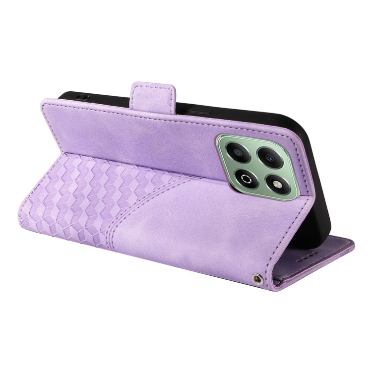 For Honor X6b ENKAY Embossed Rhombus Starry Leather Phone Case with Screen Film(Purple)