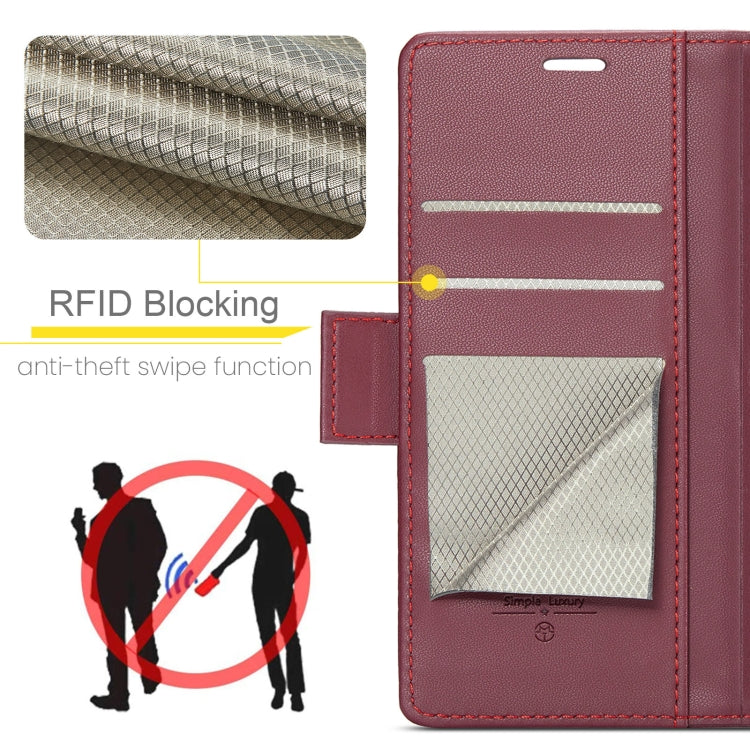For Samsung Galaxy S24 FE 5G CaseMe 023 Butterfly Buckle Litchi Texture RFID Anti-theft Leather Phone Case(Red)