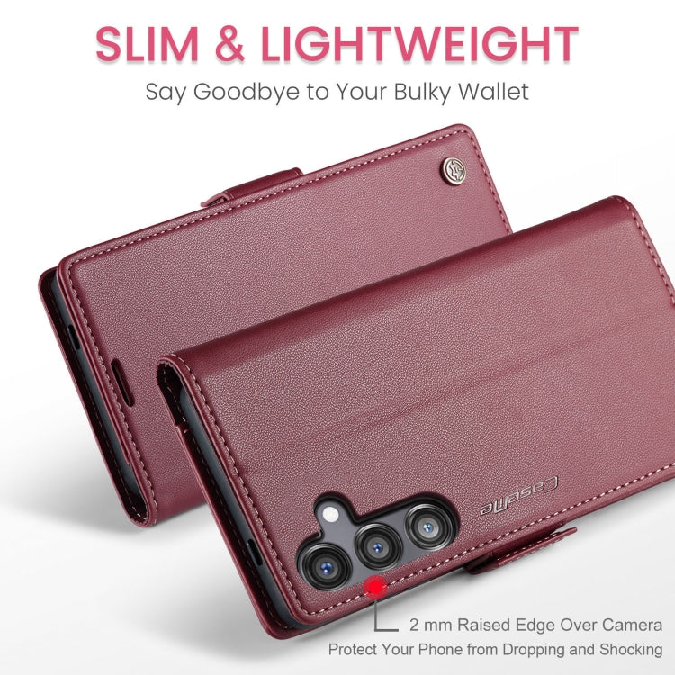 For Samsung Galaxy S24 FE 5G CaseMe 023 Butterfly Buckle Litchi Texture RFID Anti-theft Leather Phone Case(Red)