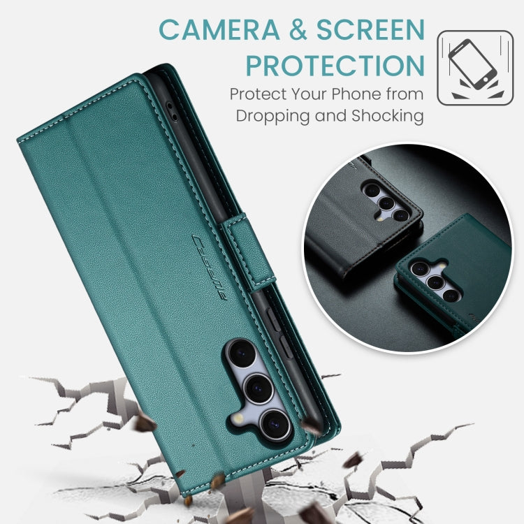 For Samsung Galaxy S25+ 5G CaseMe 023 Butterfly Buckle Litchi Texture RFID Anti-theft Leather Phone Case(Green)