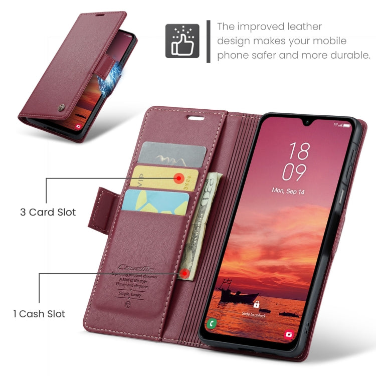 For Samsung Galaxy A26 CaseMe 023 Butterfly Buckle Litchi Texture RFID Anti-theft Leather Phone Case(Red)