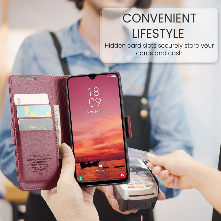 For Samsung Galaxy A26 CaseMe 023 Butterfly Buckle Litchi Texture RFID Anti-theft Leather Phone Case(Red)