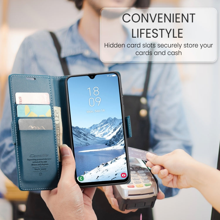 For Samsung Galaxy A26 CaseMe 023 Butterfly Buckle Litchi Texture RFID Anti-theft Leather Phone Case(Blue)