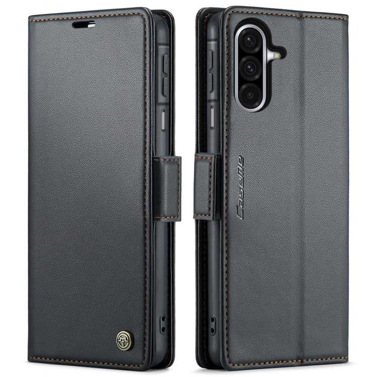 For Samsung Galaxy A26 CaseMe 023 Butterfly Buckle Litchi Texture RFID Anti-theft Leather Phone Case(Black)