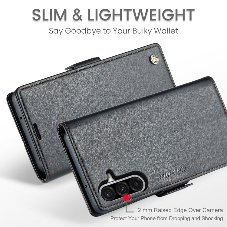 For Samsung Galaxy A26 CaseMe 023 Butterfly Buckle Litchi Texture RFID Anti-theft Leather Phone Case(Black)