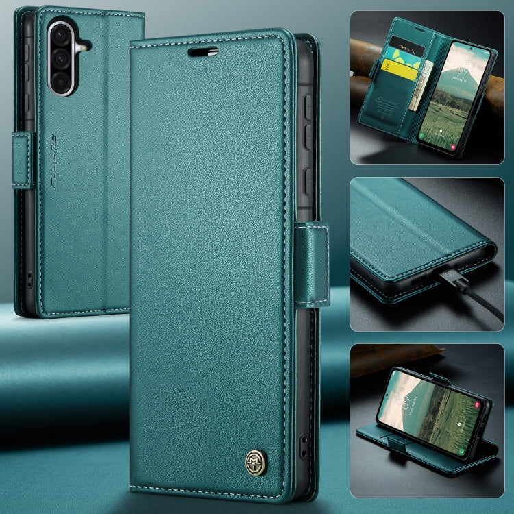 For Samsung Galaxy A36 CaseMe 023 Butterfly Buckle Litchi Texture RFID Anti-theft Leather Phone Case(Green)