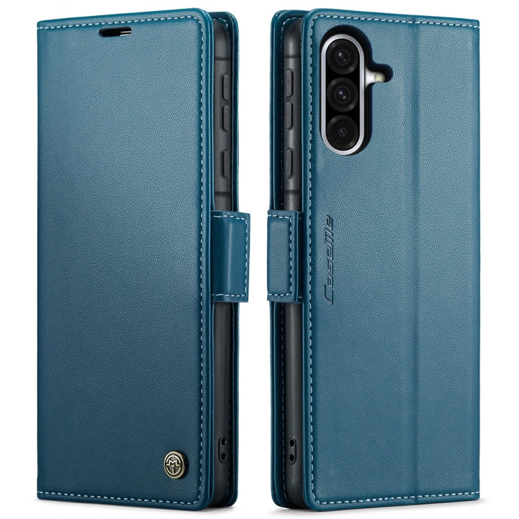 For Samsung Galaxy A36 CaseMe 023 Butterfly Buckle Litchi Texture RFID Anti-theft Leather Phone Case(Blue)