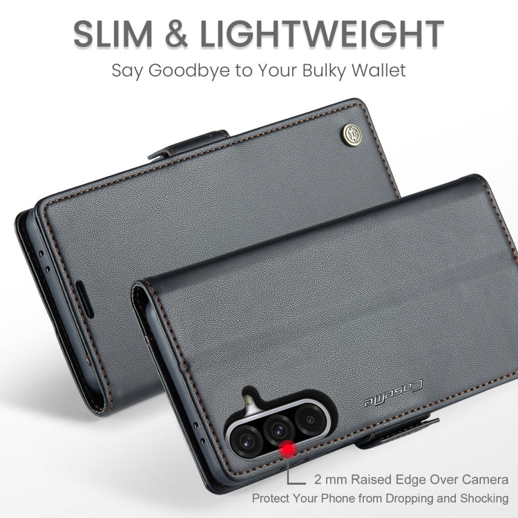 For Samsung Galaxy A36 CaseMe 023 Butterfly Buckle Litchi Texture RFID Anti-theft Leather Phone Case(Black)