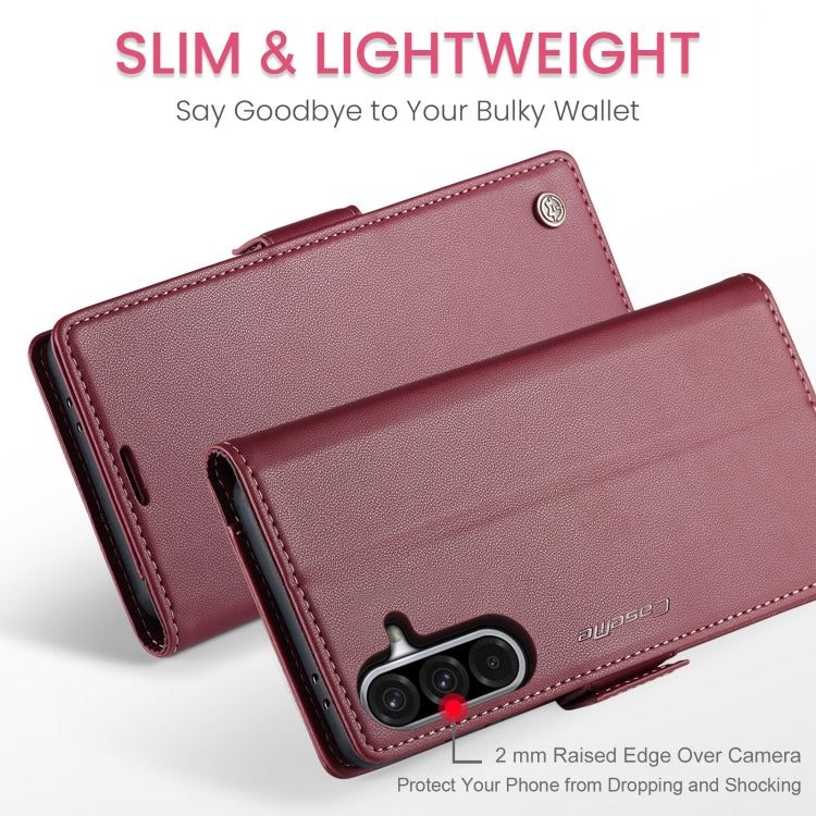 For Samsung Galaxy A56 CaseMe 023 Butterfly Buckle Litchi Texture RFID Anti-theft Leather Phone Case(Red)