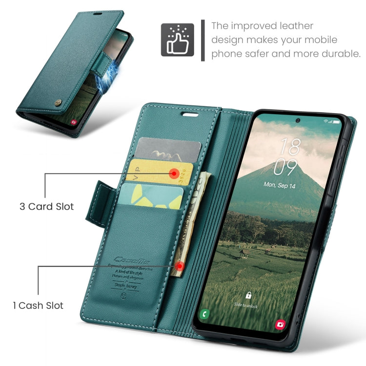 For Samsung Galaxy A56 CaseMe 023 Butterfly Buckle Litchi Texture RFID Anti-theft Leather Phone Case(Green)