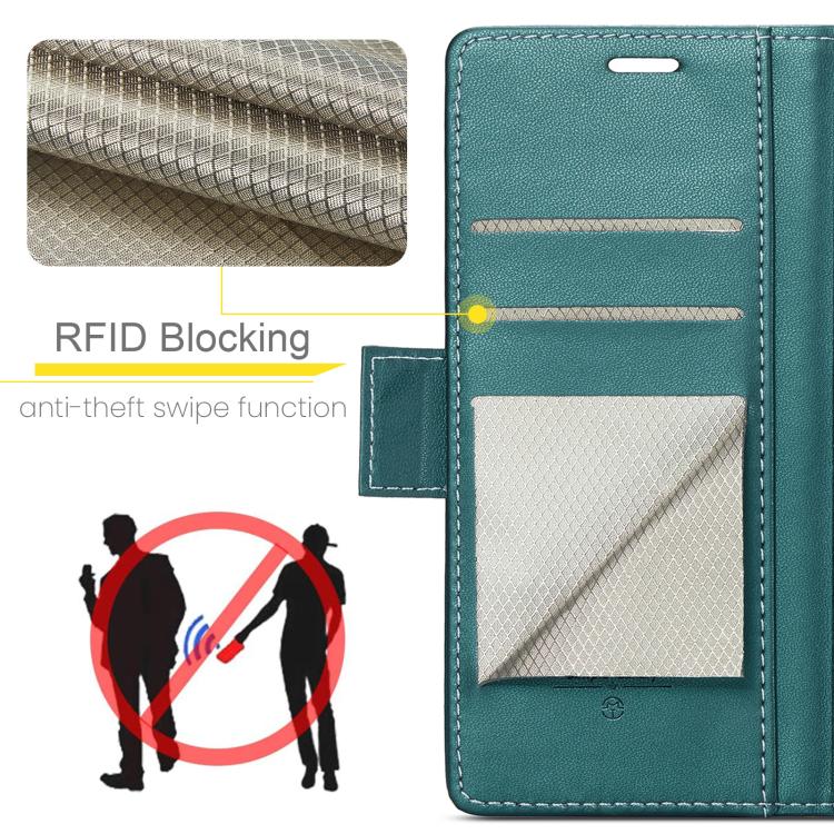 For Samsung Galaxy S25 Ultra 5G CaseMe 023 Butterfly Buckle Litchi Texture RFID Anti-theft Leather Phone Case(Green)