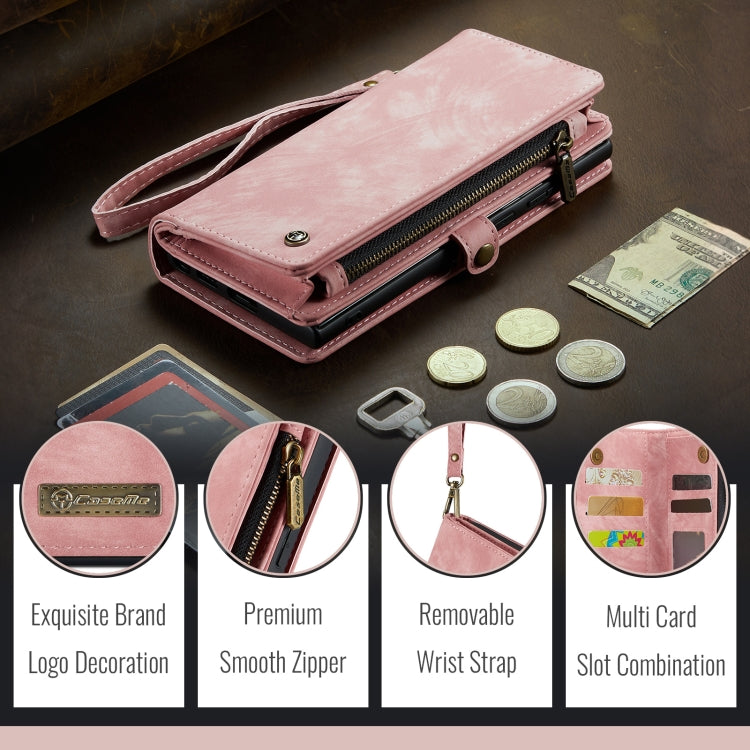 For Samsung Galaxy S24 FE 5G CaseMe 008 Detachable Multifunctional Leather Phone Case(Pink)