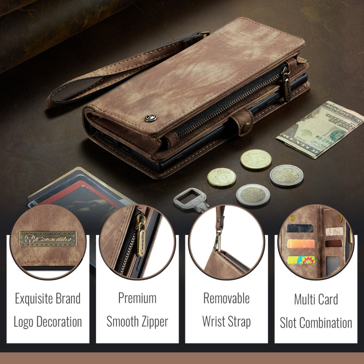 For Samsung Galaxy S24 FE 5G CaseMe 008 Detachable Multifunctional Leather Phone Case(Brown)