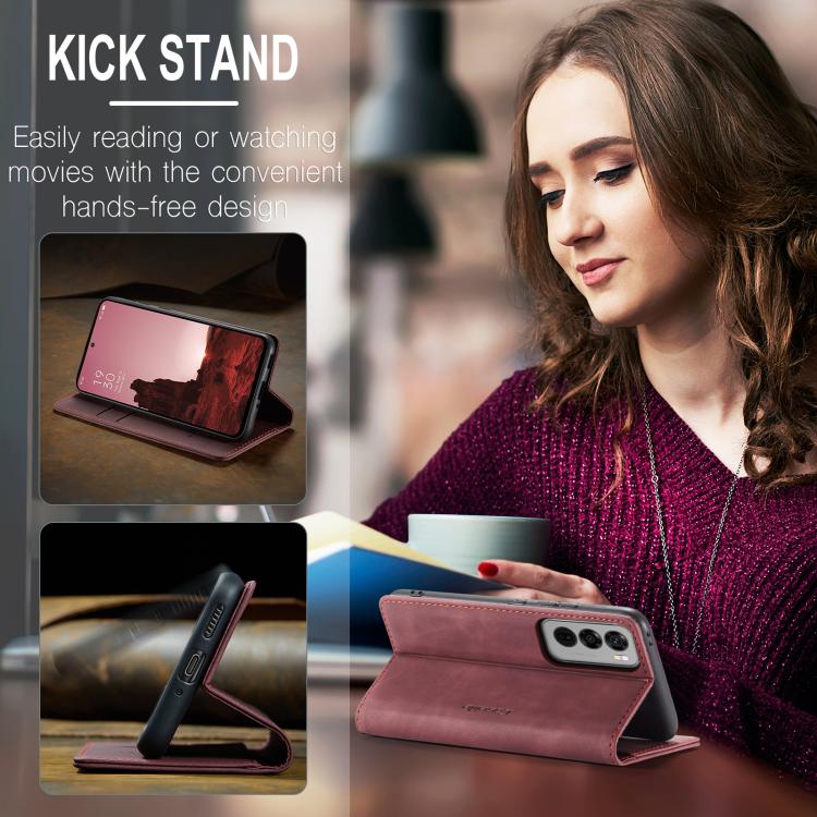For OPPO Reno12 5G Global CaseMe 013 Multifunctional Horizontal Flip Leather Phone Case(Red)