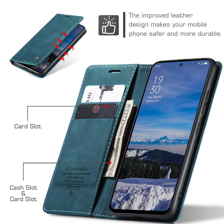 For OPPO Reno12 5G Global CaseMe 013 Multifunctional Horizontal Flip Leather Phone Case(Blue)