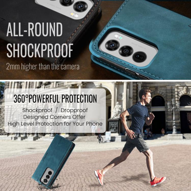 For OPPO Reno12 5G Global CaseMe 013 Multifunctional Horizontal Flip Leather Phone Case(Blue)