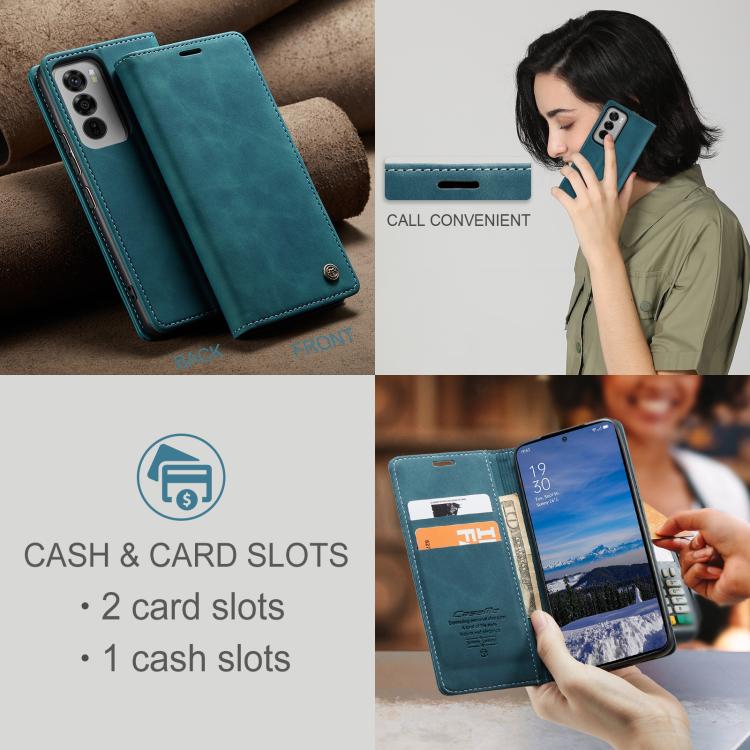 For OPPO Reno12 5G Global CaseMe 013 Multifunctional Horizontal Flip Leather Phone Case(Blue)
