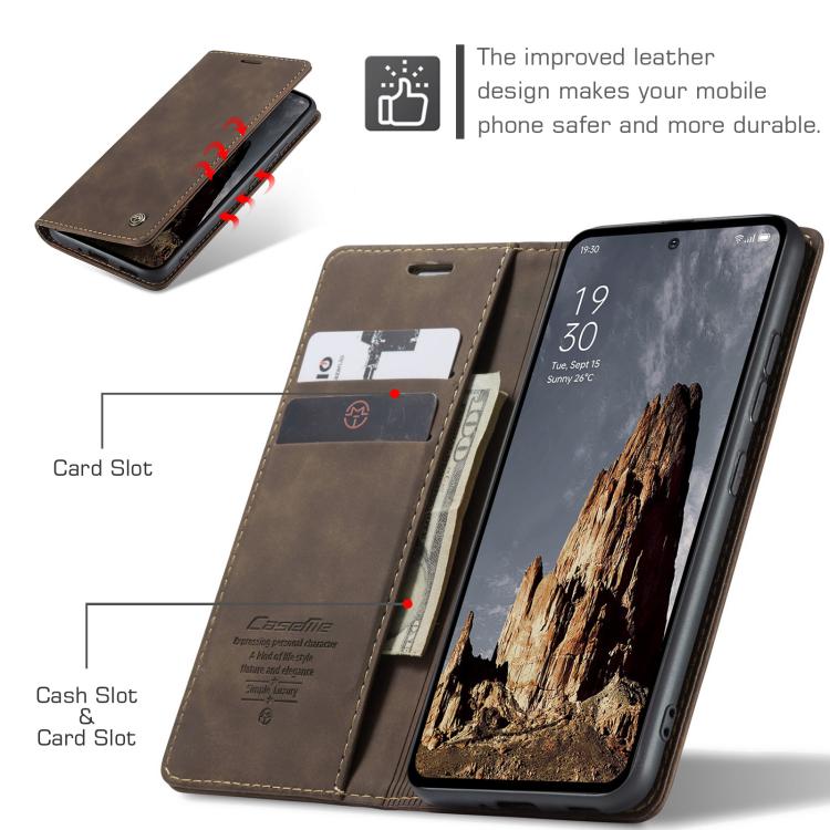 For OPPO Reno12 Pro 5G Global CaseMe 013 Multifunctional Horizontal Flip Leather Phone Case(Coffee)
