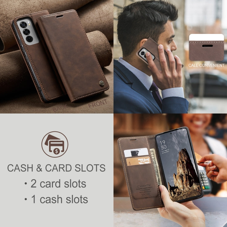 For OPPO Reno12 Pro 5G Global CaseMe 013 Multifunctional Horizontal Flip Leather Phone Case(Coffee)
