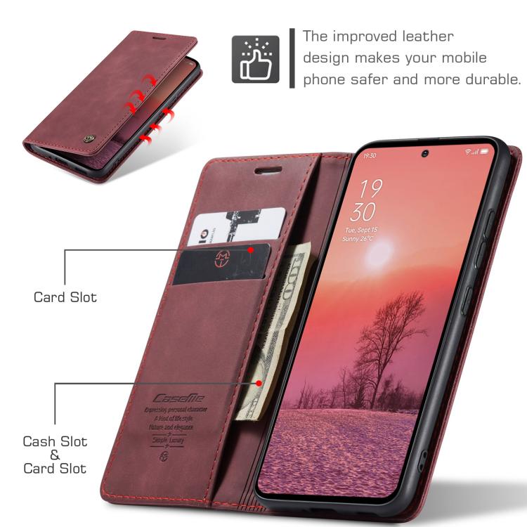 For OPPO Reno12 Pro 5G Global CaseMe 013 Multifunctional Horizontal Flip Leather Phone Case(Red)