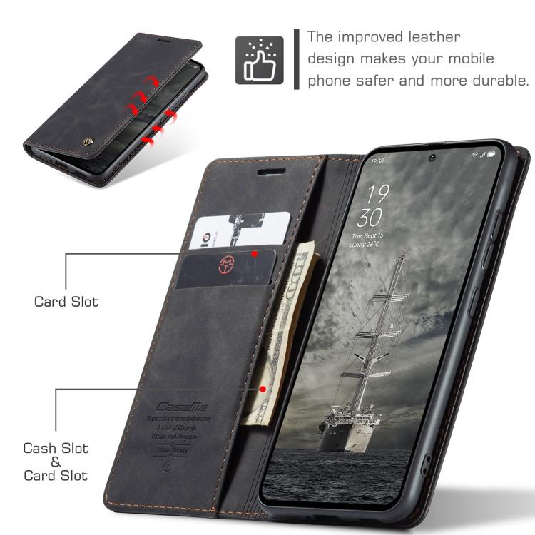 For OPPO Reno12 Pro 5G Global CaseMe 013 Multifunctional Horizontal Flip Leather Phone Case(Black)