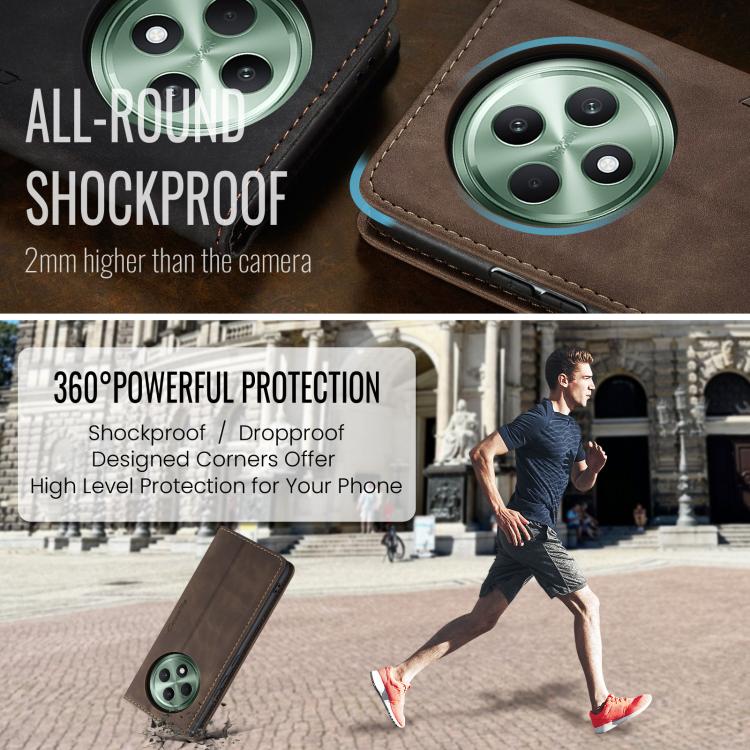 For OPPO Reno12 F /12 FS 5G CaseMe 013 Multifunctional Horizontal Flip Leather Phone Case(Coffee)