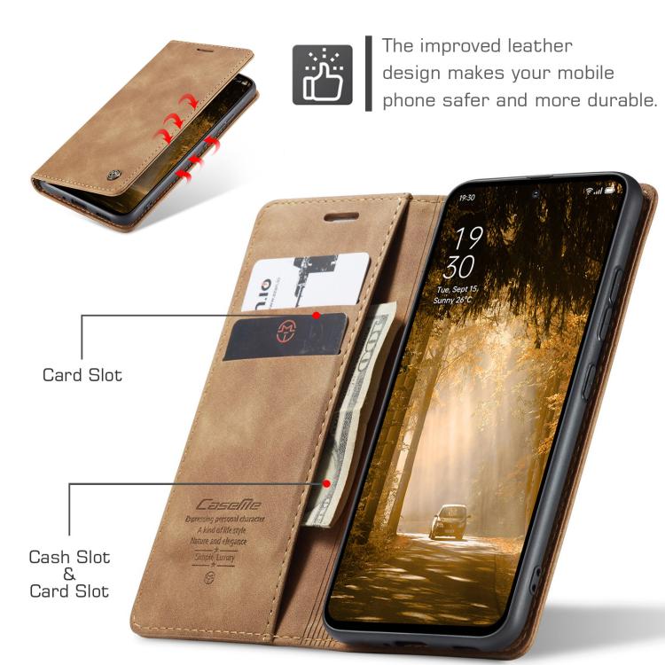 For OPPO Reno12 F /12 FS 5G CaseMe 013 Multifunctional Horizontal Flip Leather Phone Case(Brown)
