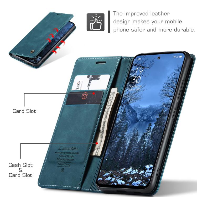 For OPPO Reno12 F /12 FS 5G CaseMe 013 Multifunctional Horizontal Flip Leather Phone Case(Blue)