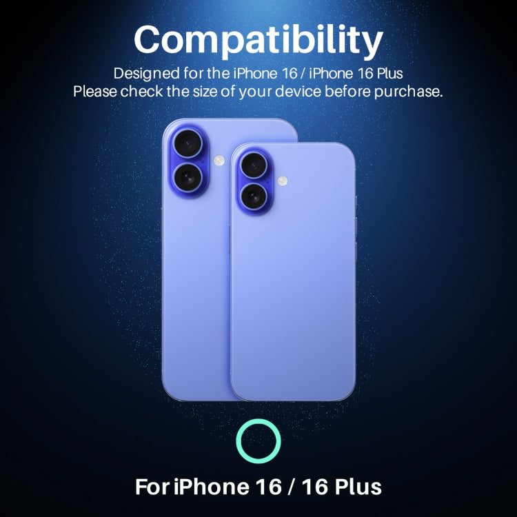 For iPhone 16 / 16 Plus NORTHJO Camera Lens Protector CD Veins 3D Tempered Glass Film(Blue)