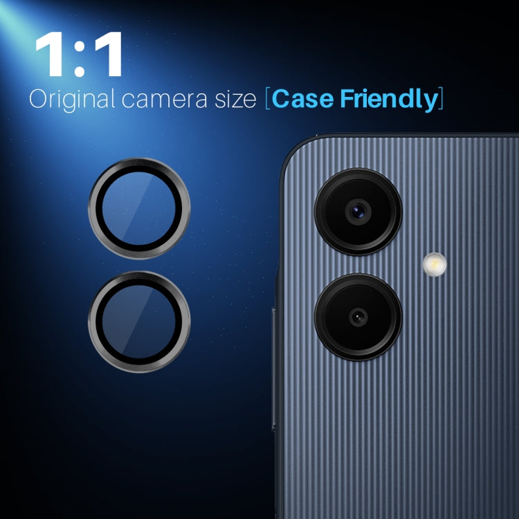 For Samsung Galaxy A06 4G NORTHJO Camera Lens Protector CD Metal Ring Tempered Glass Film(Black)
