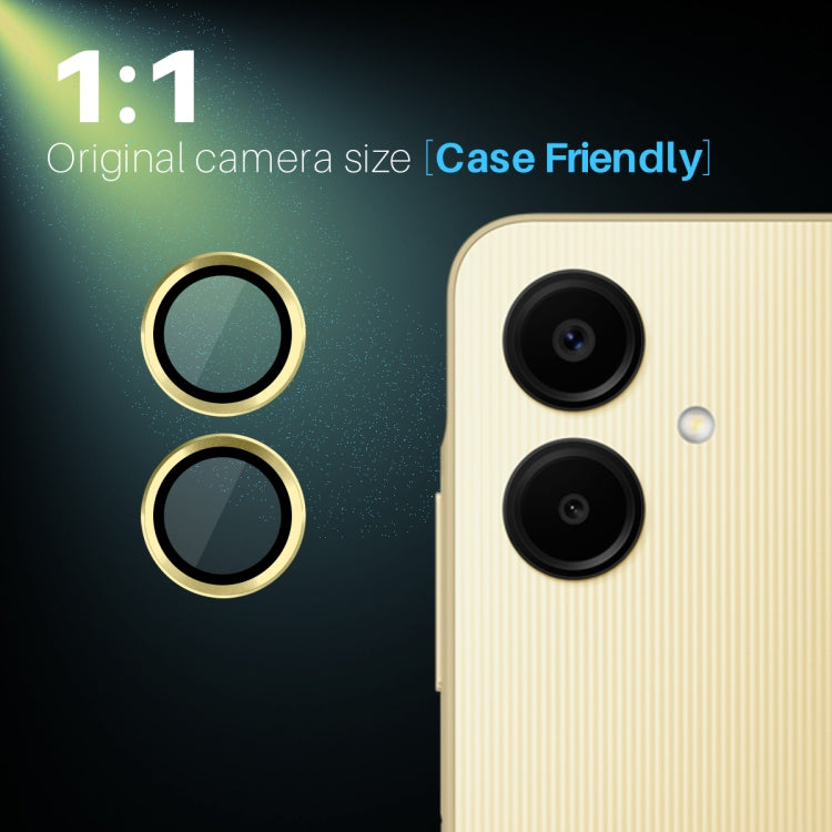 For Samsung Galaxy A06 4G NORTHJO Camera Lens Protector CD Metal Ring Tempered Glass Film(Gold)
