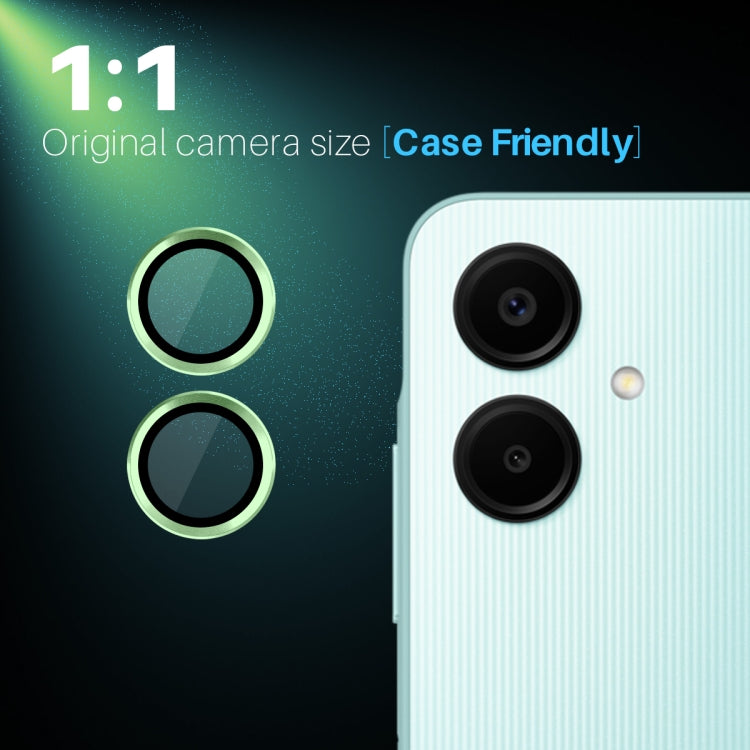 For Samsung Galaxy A06 4G NORTHJO Camera Lens Protector CD Metal Ring Tempered Glass Film(Green)