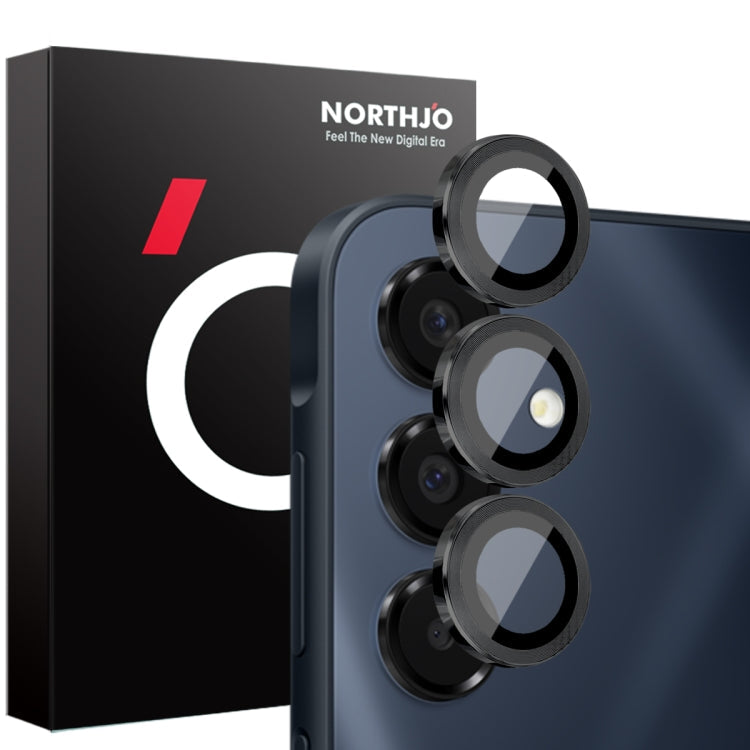 NORTHJO Camera Lens Protector CD Metal Ring Tempered Glass Film, For Samsung Galaxy A16 5G, For Samsung Galaxy S24 FE 5G